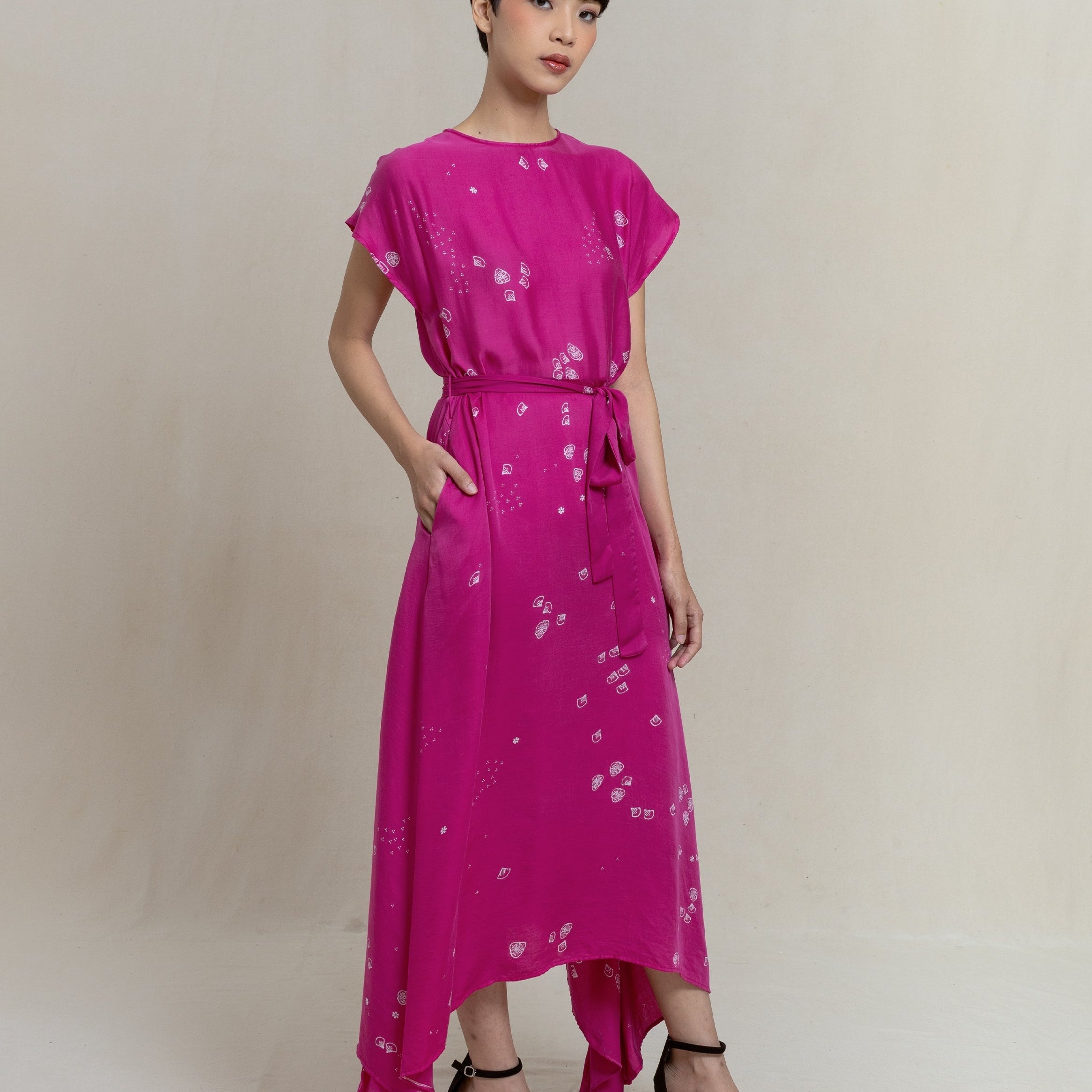 batik dress, pink dress, pretty in pink, women dress