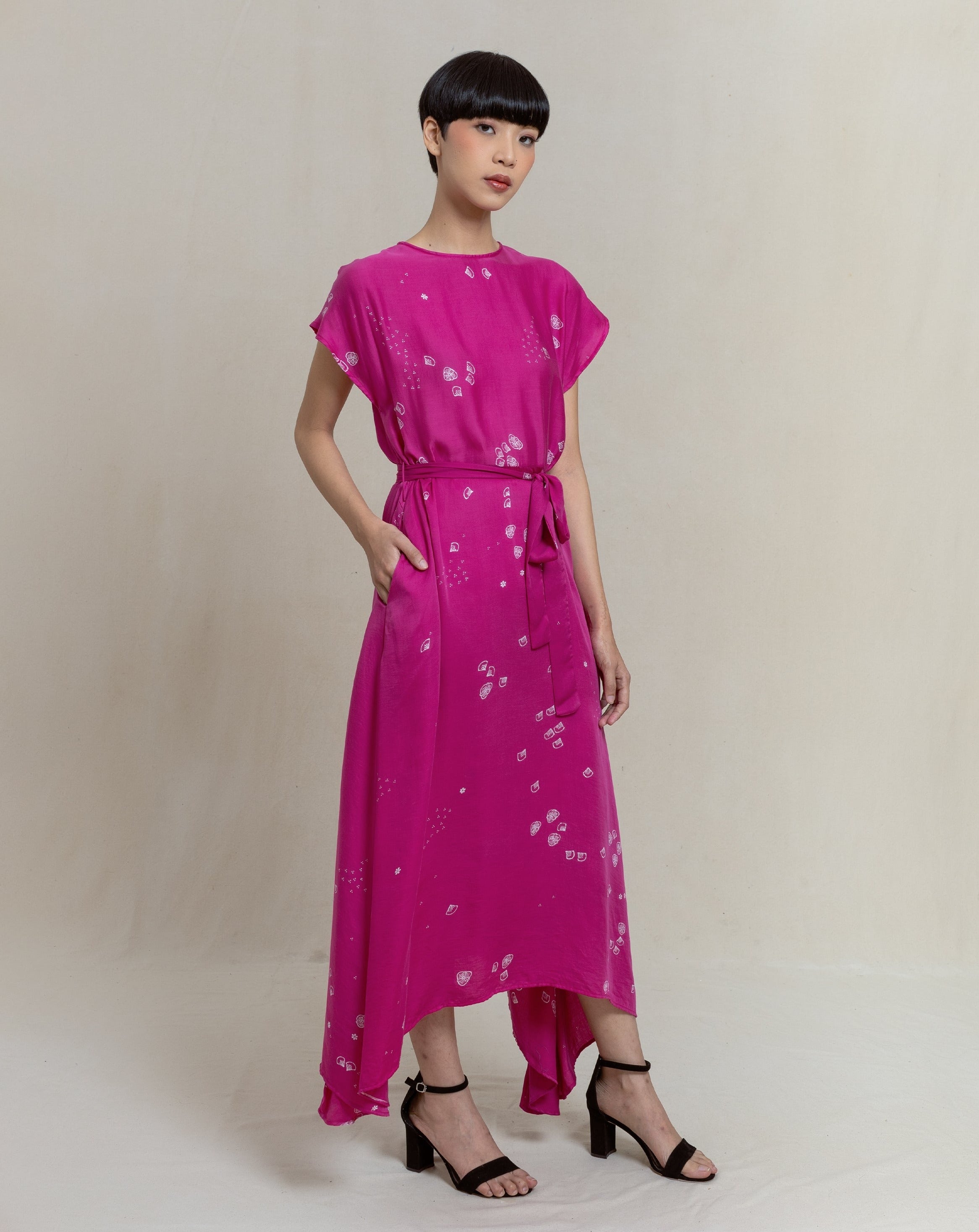 batik dress, pink dress, pretty in pink, women dress