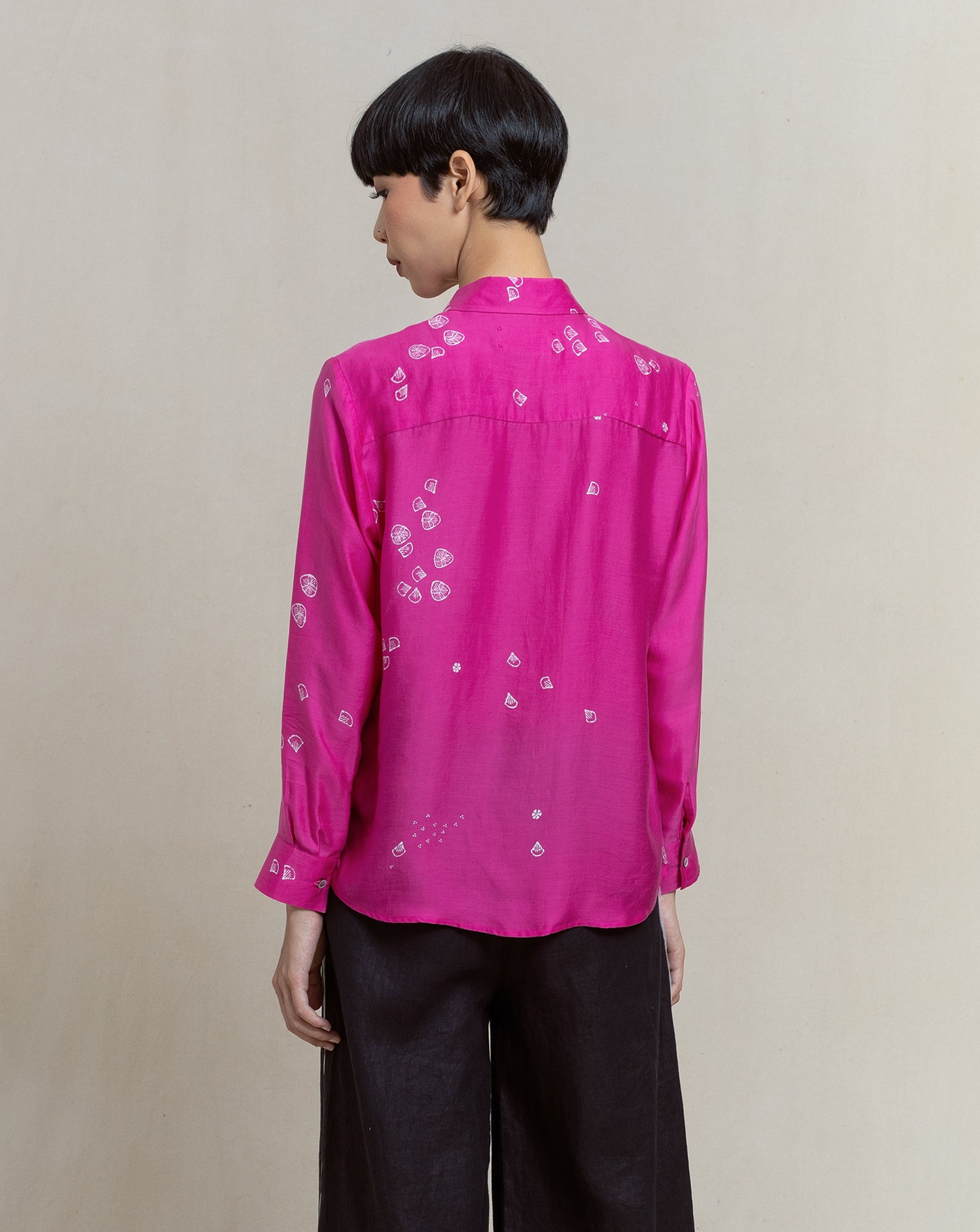boss lady shirt, women's shirt. women's pink blouse, pink shirt, batik tulis, batik shirt