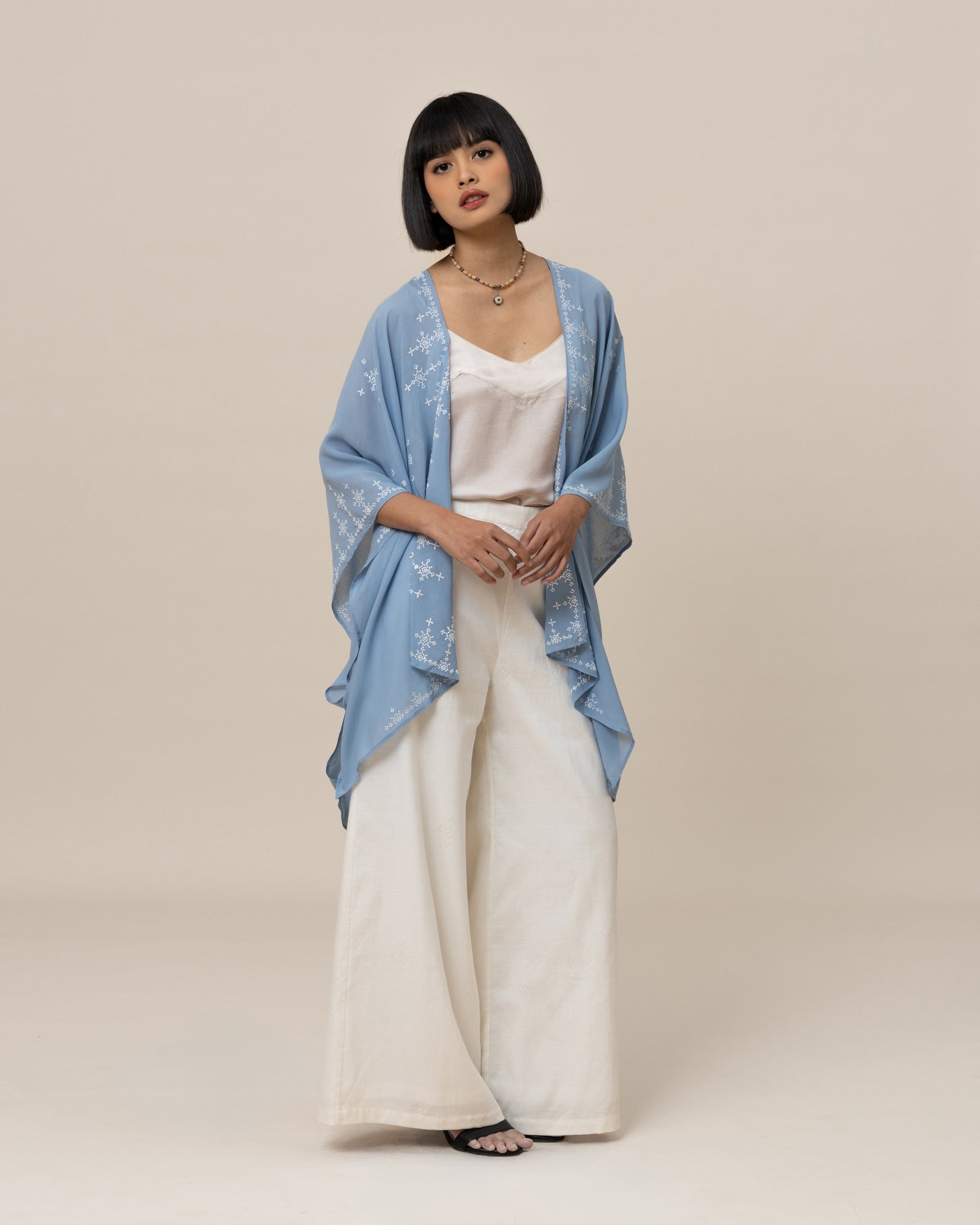 INDIGO SKY BLUE KIMONO WRAP INDIGO SKY BLUE KIMONO WRAP