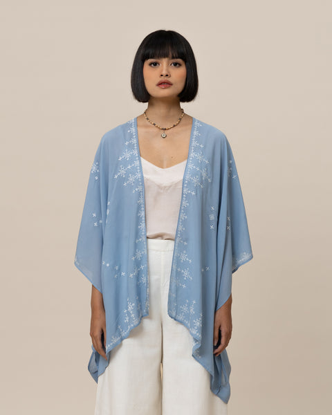 INDIGO SKY BLUE KIMONO WRAP INDIGO SKY BLUE KIMONO WRAP