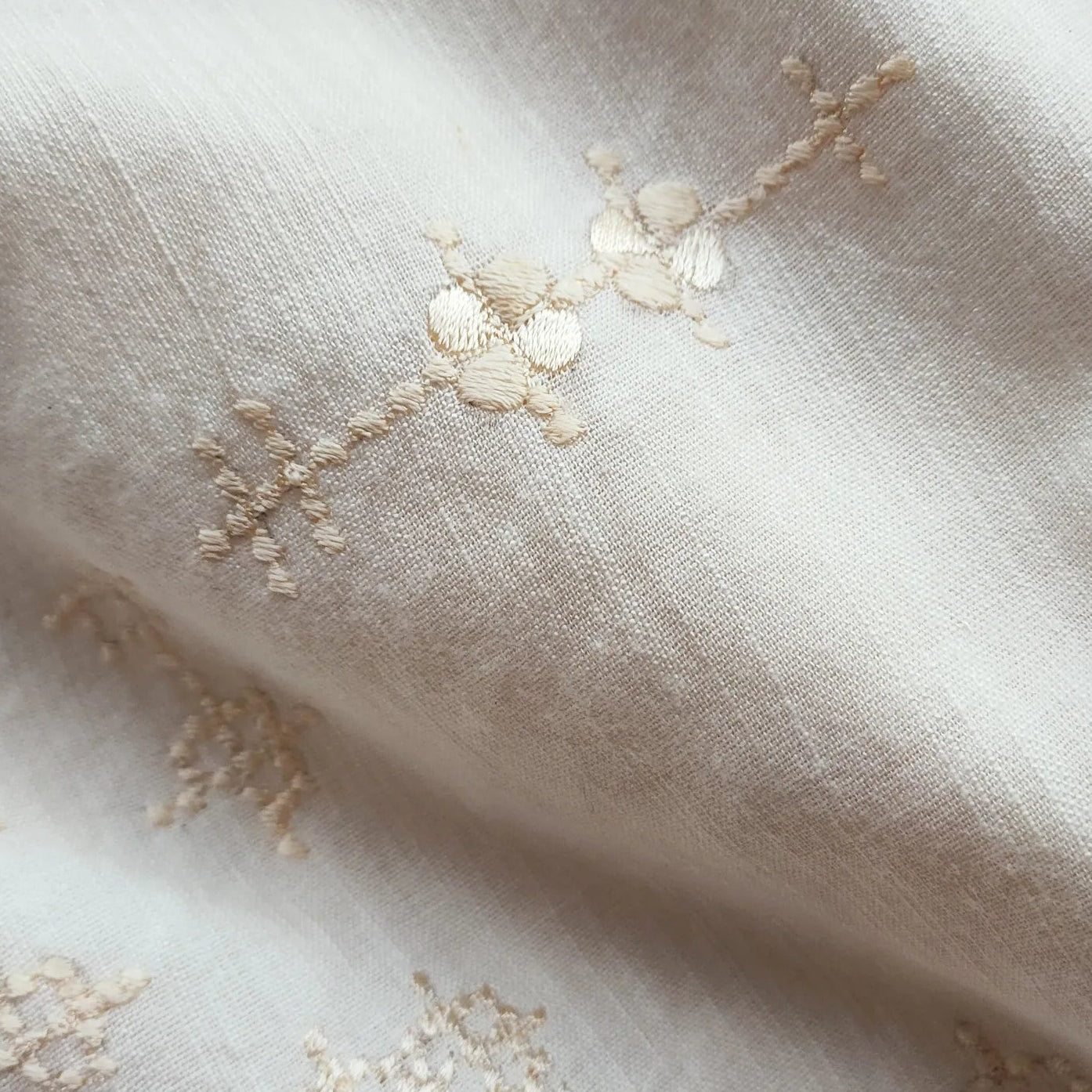 100% raw cotton, heirloom cotton, embroidery