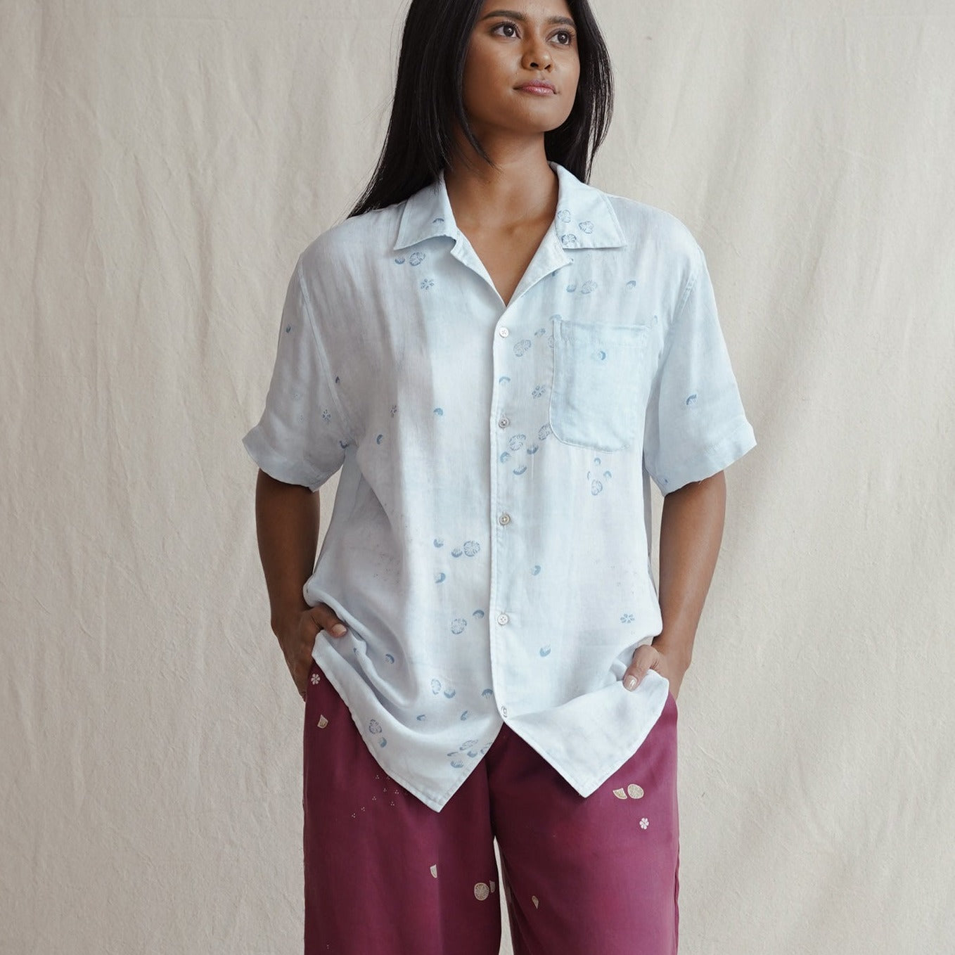 shirt, top, gender neutral fashion, slow fashion, batik tulis, natural dye
