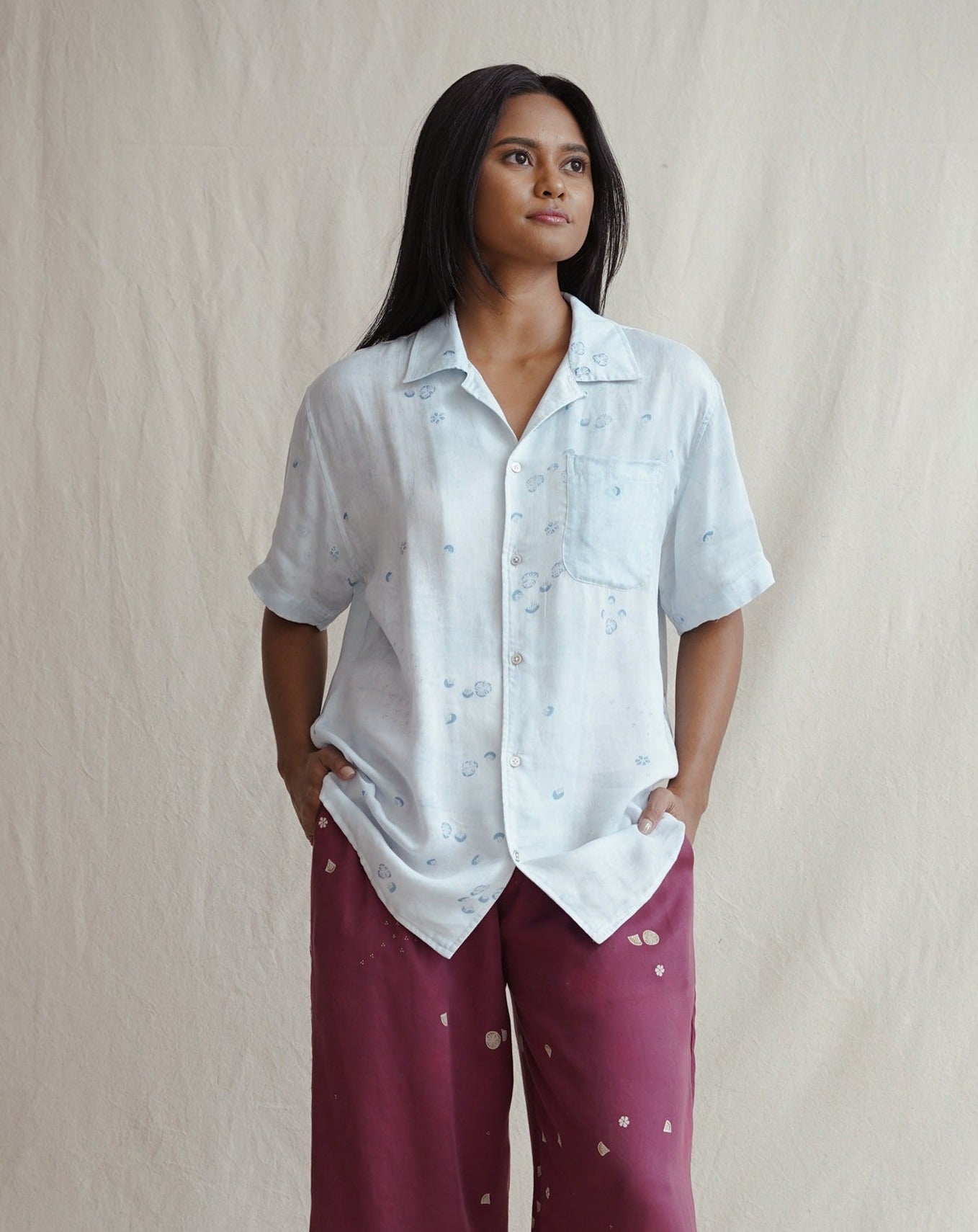 shirt, top, gender neutral fashion, slow fashion, batik tulis, natural dye