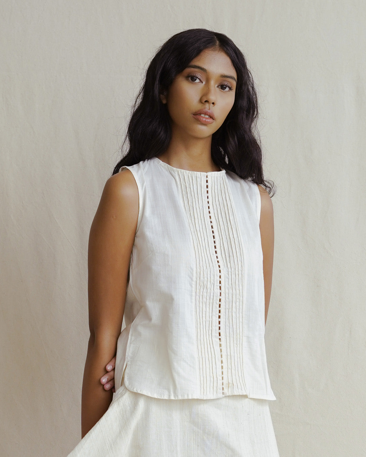 SukkhaCitta KAPAS Hemstitched Pearl Top • The Most Meaningful Clothes