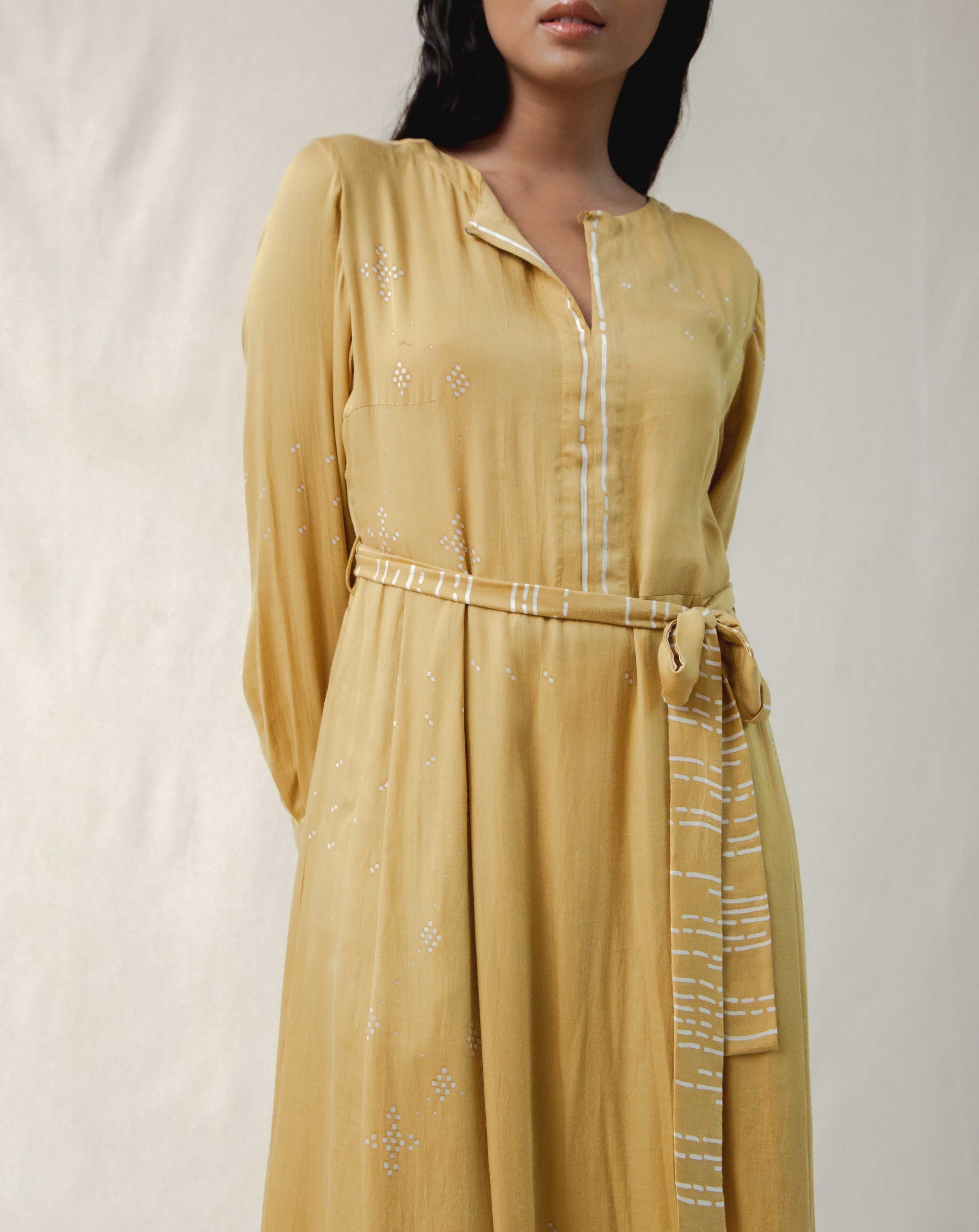 women's dress, dress with detachable belt, naturally dyed dress