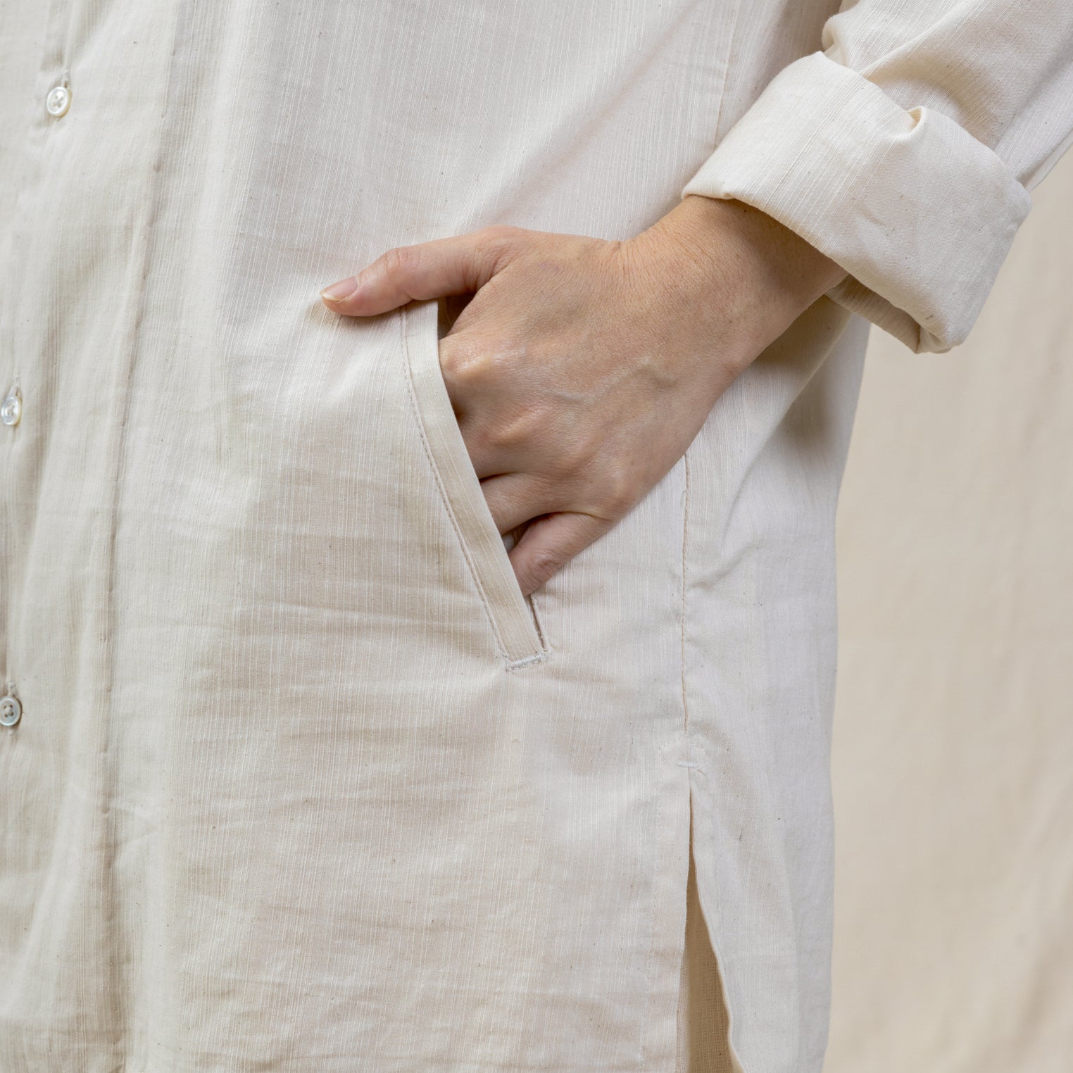 white shirt with front pockets