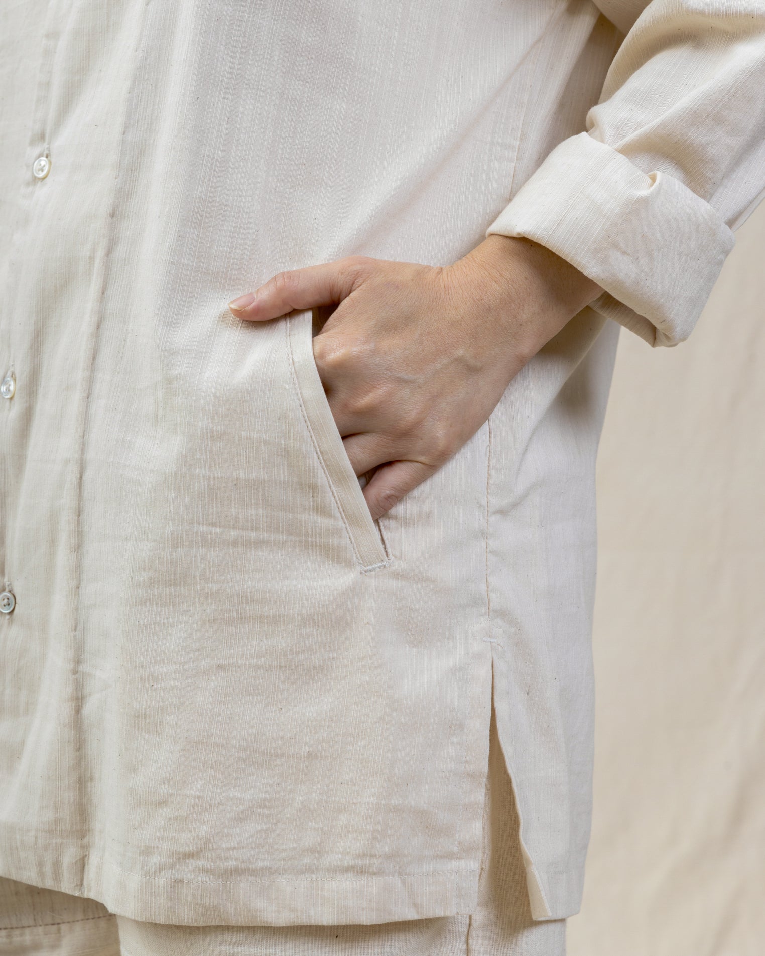 white shirt with front pockets